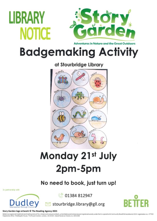 Stourbridge Library - Monday Badge Making Activity